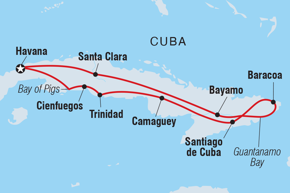 Best of Cuba Itinerary Map