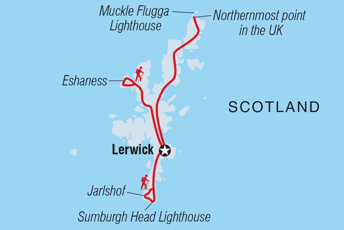 Scotland's Shetland Islands Itinerary Map