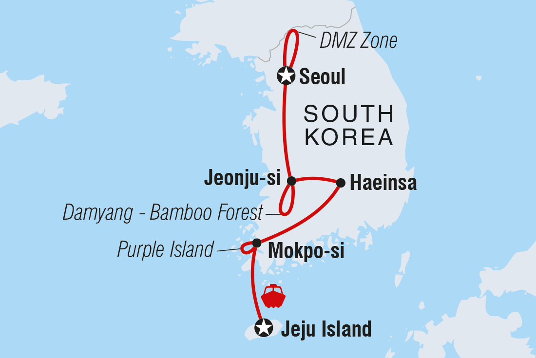 Premium South Korea Itinerary Map