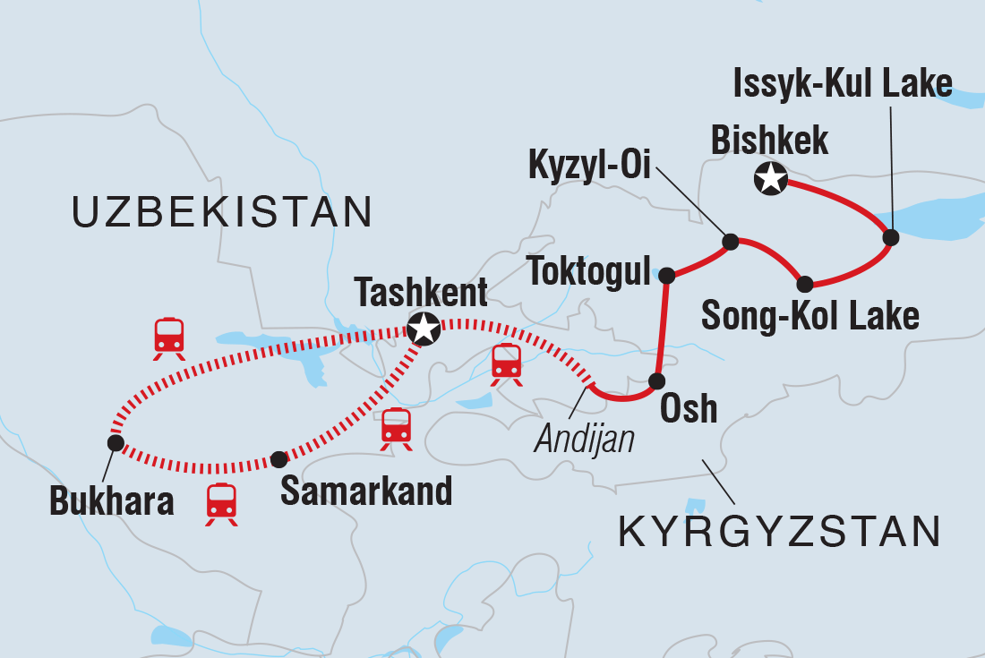 tourhub | Intrepid Travel | Central Asia Explorer | Tour Map