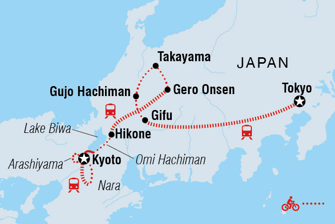 tourhub | Intrepid Travel | Cycle Japan | Tour Map