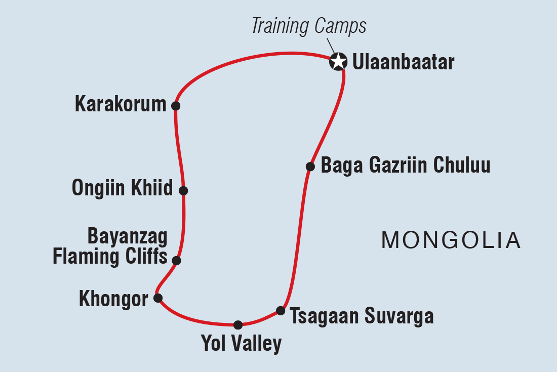 Mongolia's Naadam Festival Itinerary Map