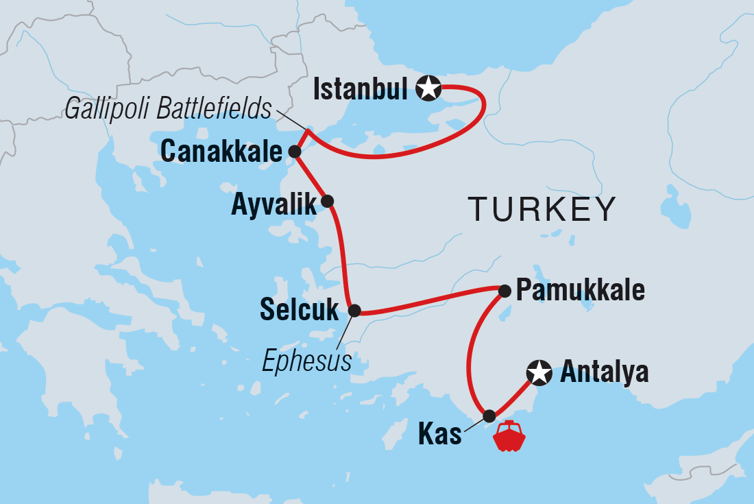 tourhub | Intrepid Travel | Essential Turkey | Tour Map