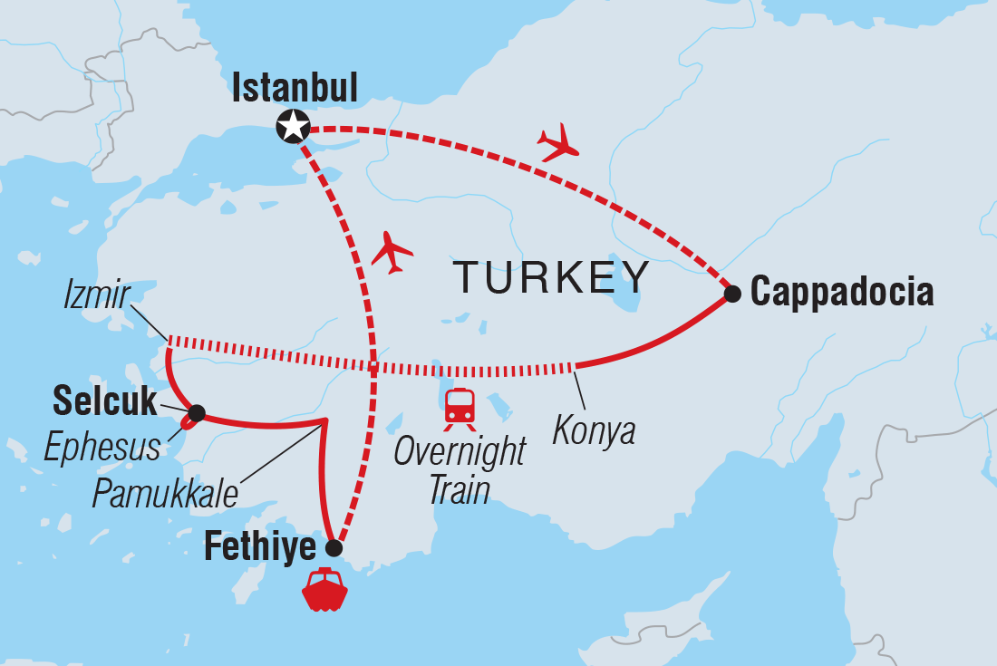 Turkey Family Holiday Itinerary Map