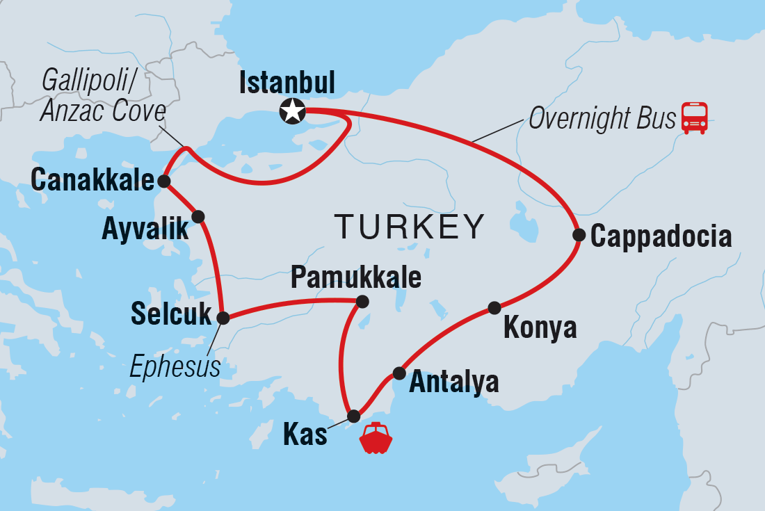 tourhub | Intrepid Travel | Real Turkey  | Tour Map