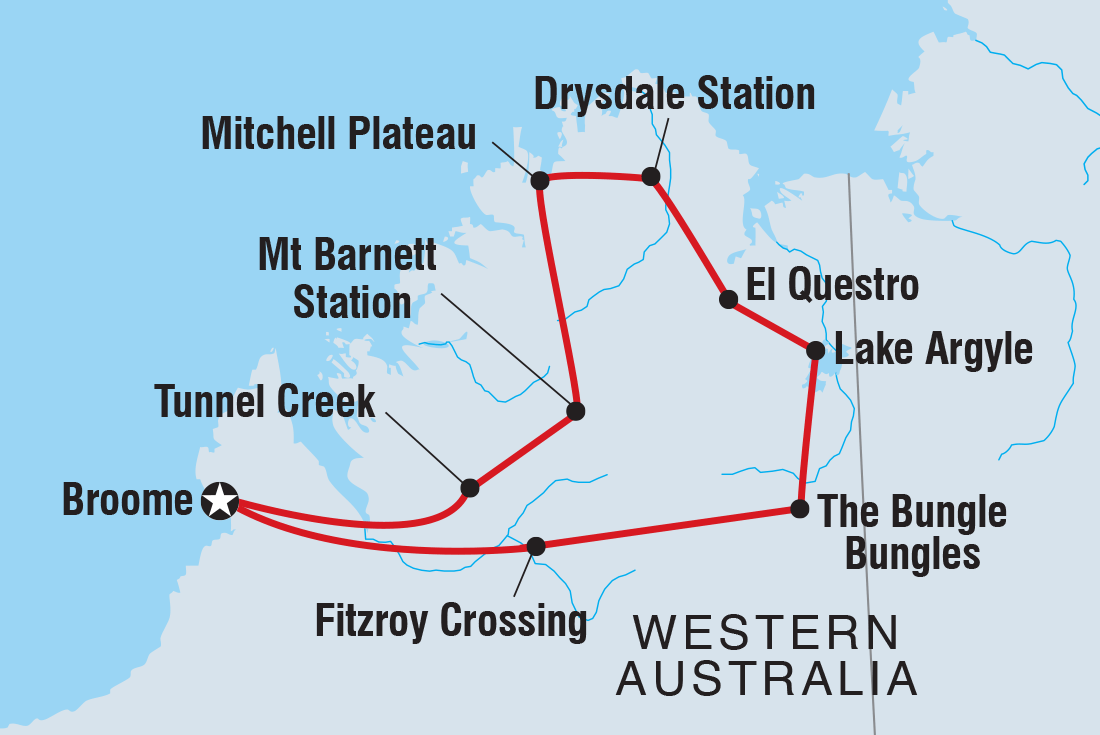 tourhub | Intrepid Travel | Kimberley Trail  | Tour Map