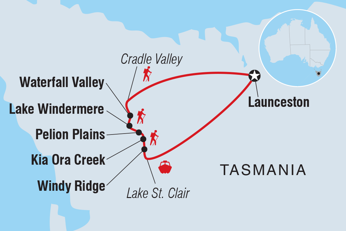 Trek the Cradle Mountain Overland Track Itinerary Map