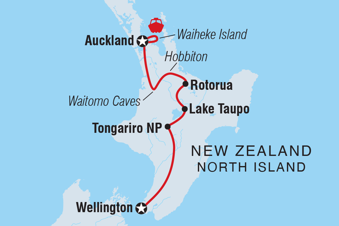 tourhub | Intrepid Travel | Premium New Zealand North Island | Tour Map