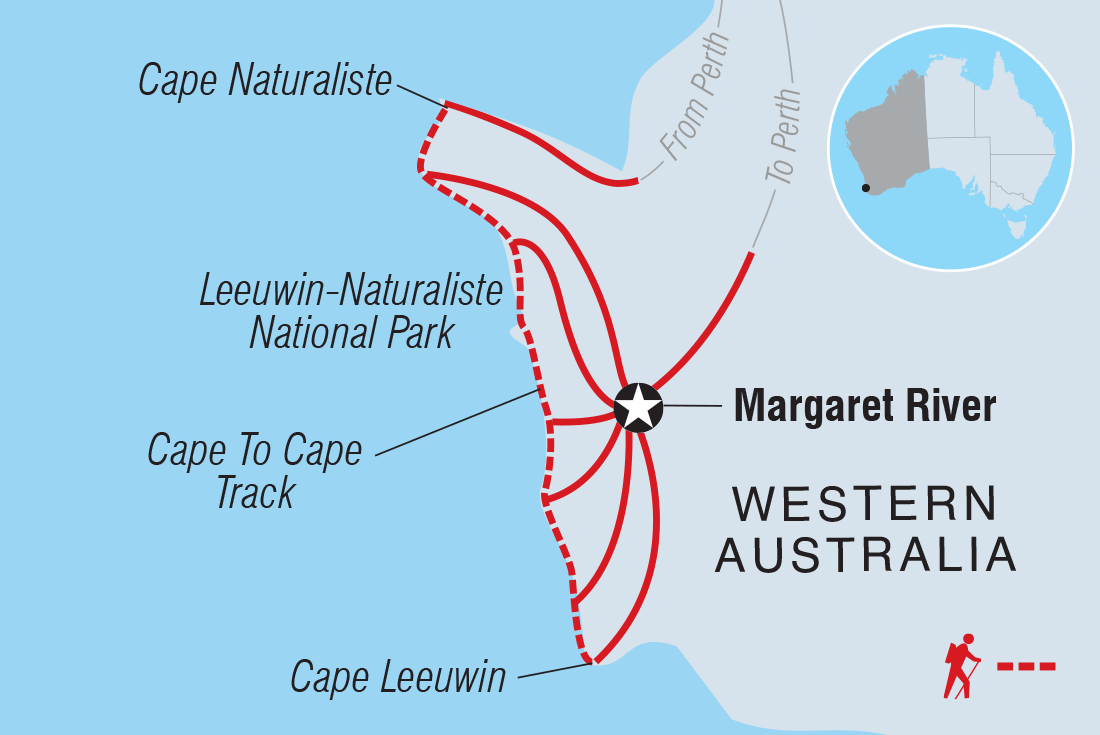 Hike Western Australia's Cape to Cape Track Itinerary Map