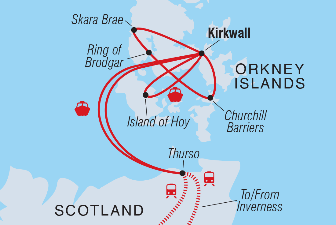 tourhub | Intrepid Travel | Scotland's Orkney Islands | Tour Map