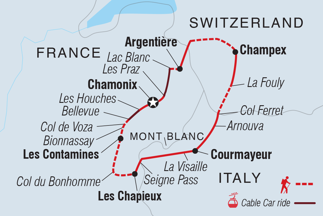 Hike the Tour du Mont Blanc Itinerary Map