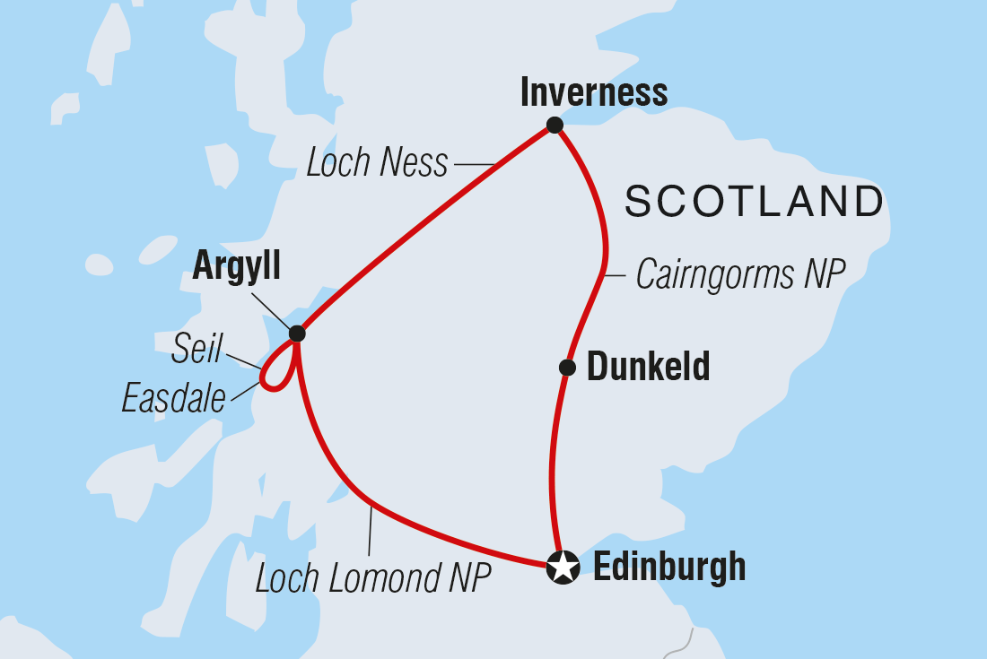 Premium Scotland Itinerary Map