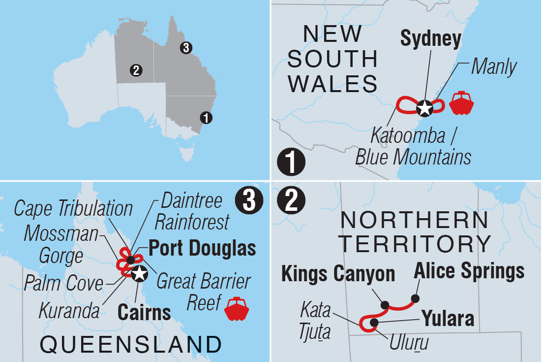 Best of Australia Itinerary Map