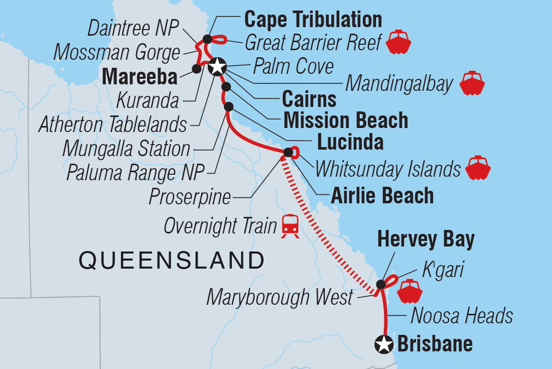 tourhub | Intrepid Travel | North Queensland Adventure | Tour Map