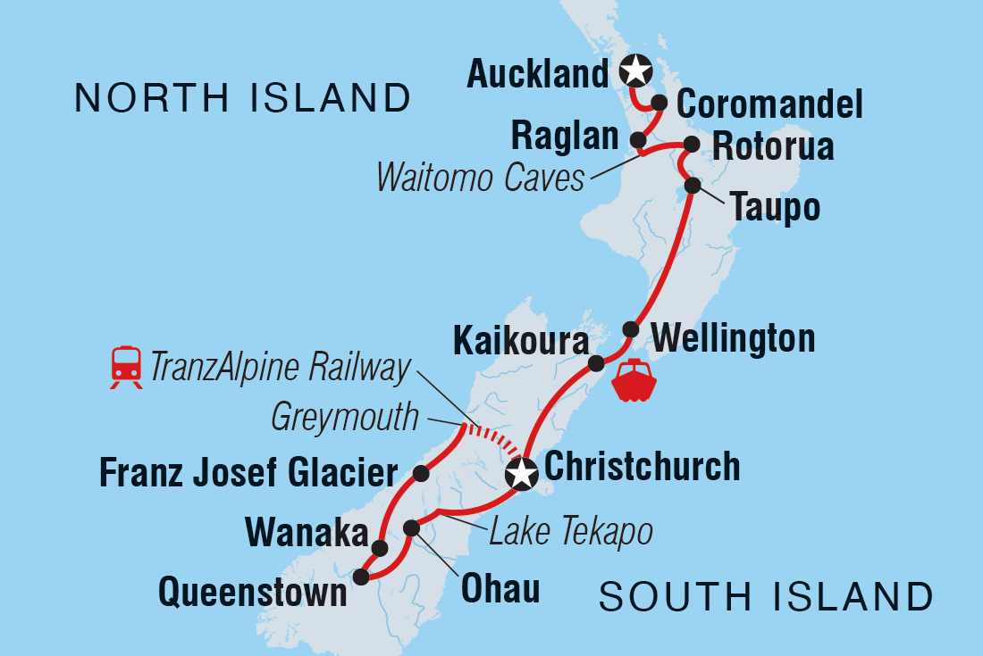 tourhub | Intrepid Travel | New Zealand Uncovered (Northbound)  | Tour Map