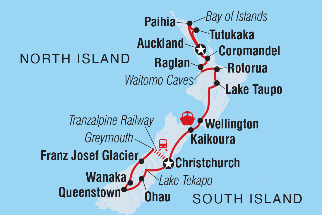 Ultimate New Zealand Itinerary Map