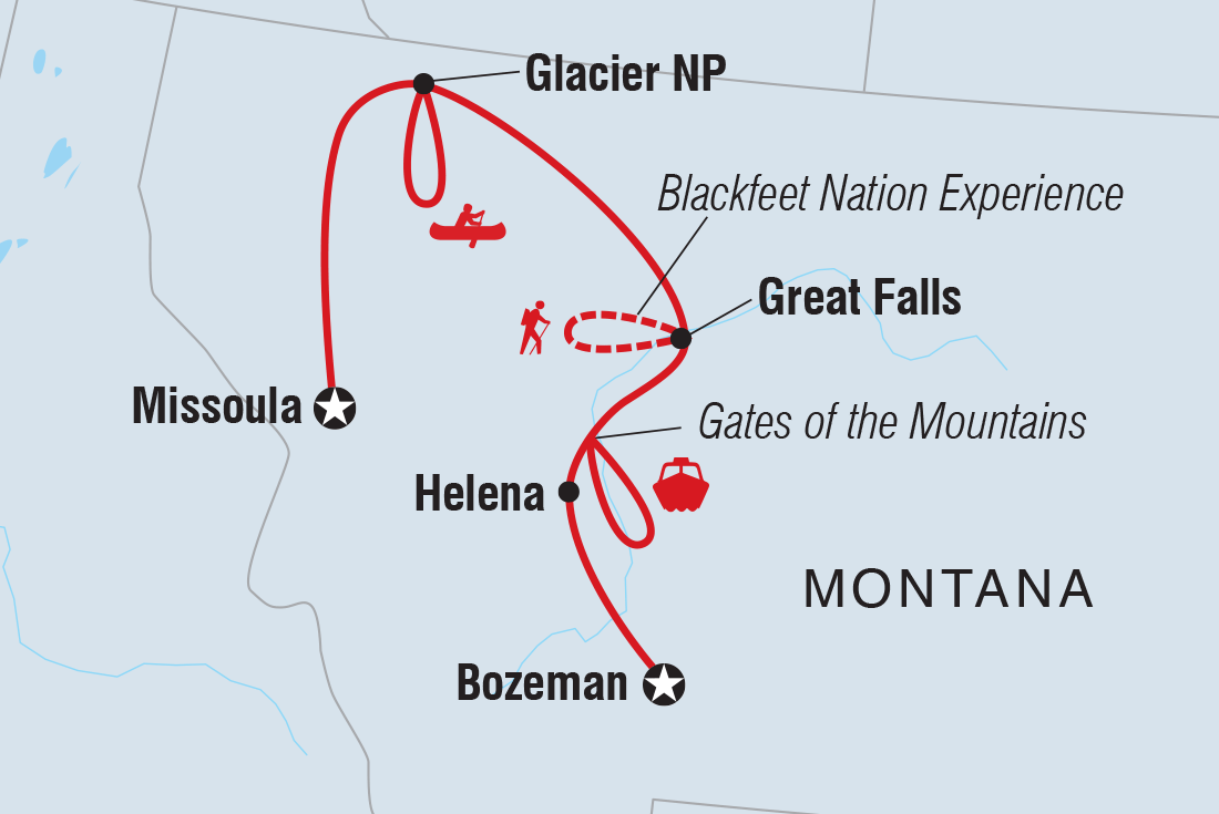 Best of Montana Itinerary Map