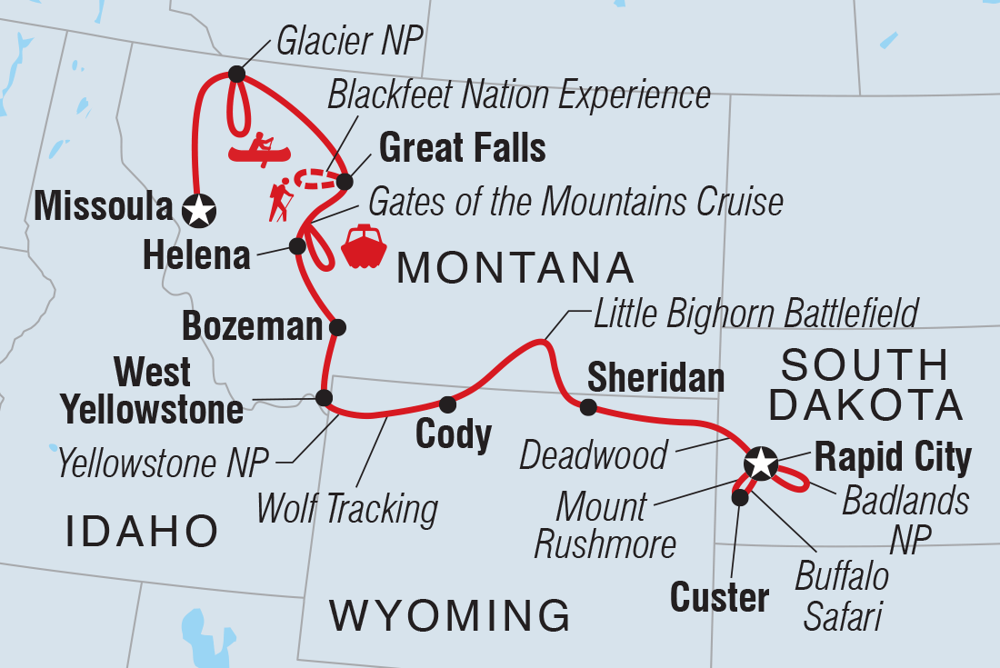 Great American West Itinerary Map