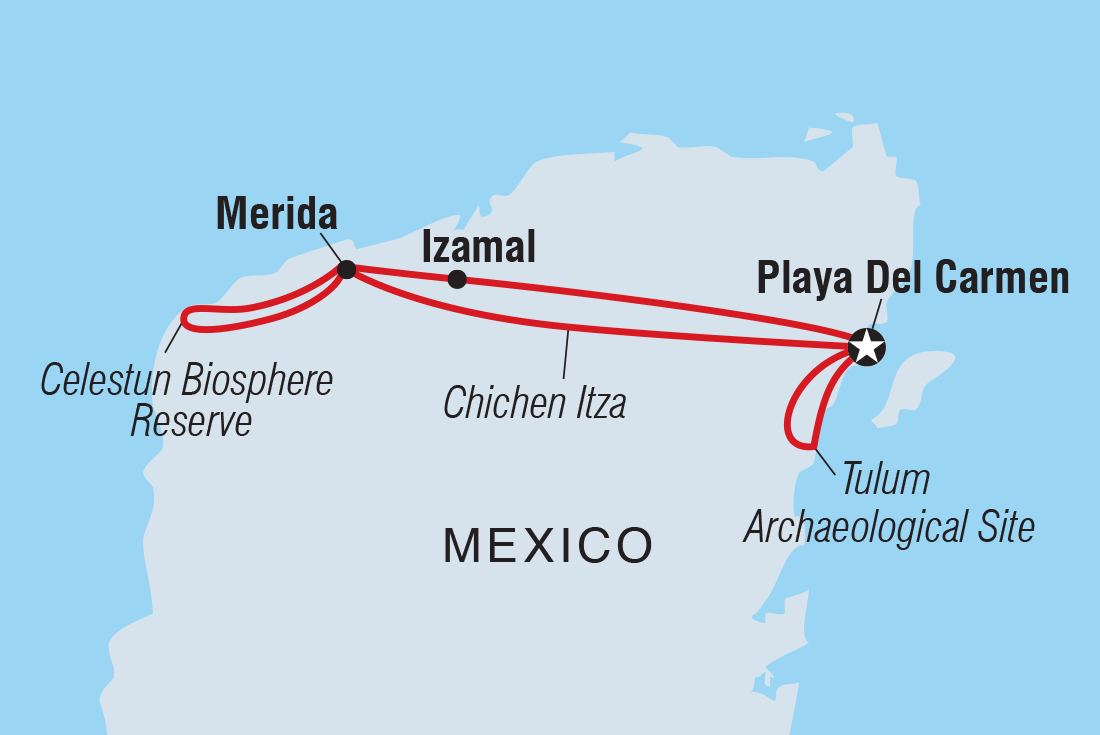 Mexico Family Holiday Itinerary Map