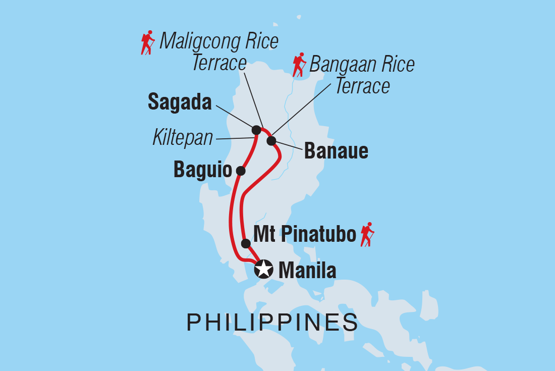 Northern Philippines Highlights Itinerary Map
