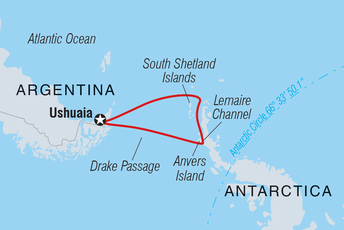 tourhub | Intrepid Travel | Antarctic Explorer: Discovering the 7th Continent  | Tour Map