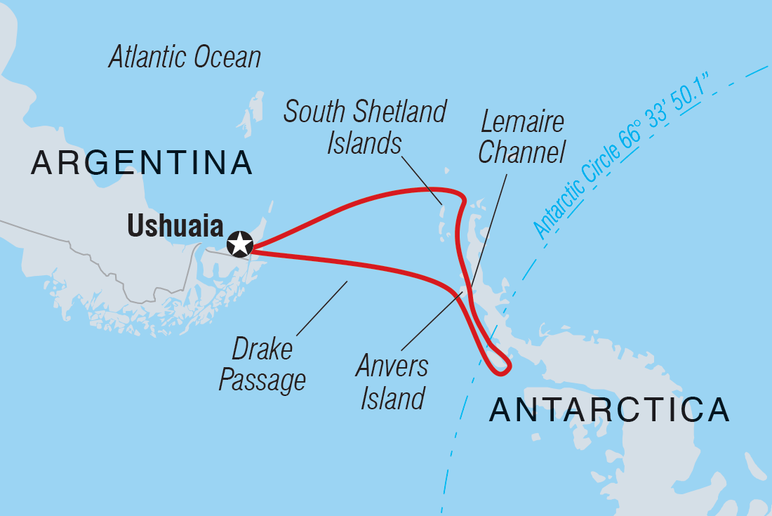 tourhub | Intrepid Travel | Crossing the Circle: Southern Expedition (Ocean Explorer) | Tour Map