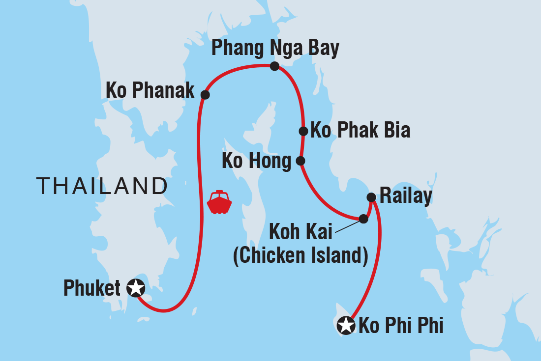 tourhub | Intrepid Travel | Sail Phuket to Ko Phi Phi | Tour Map