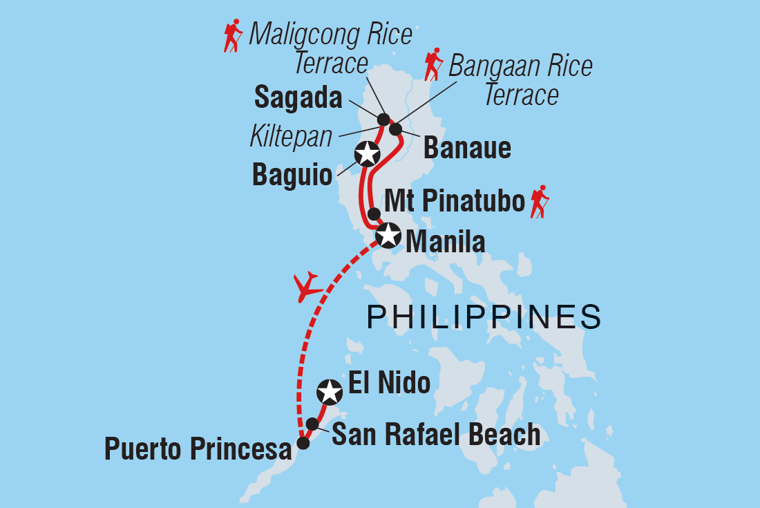 tourhub | Intrepid Travel | The Philippines: Mountains & Islands | Tour Map