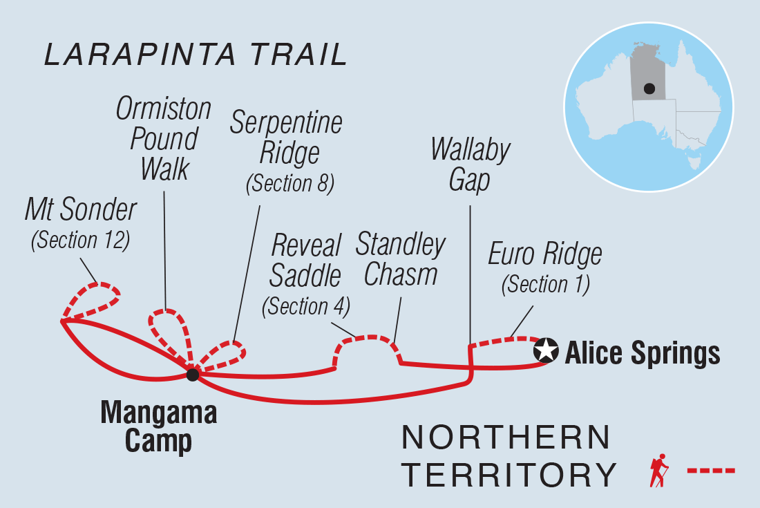 Trek the Larapinta Trail Itinerary Map