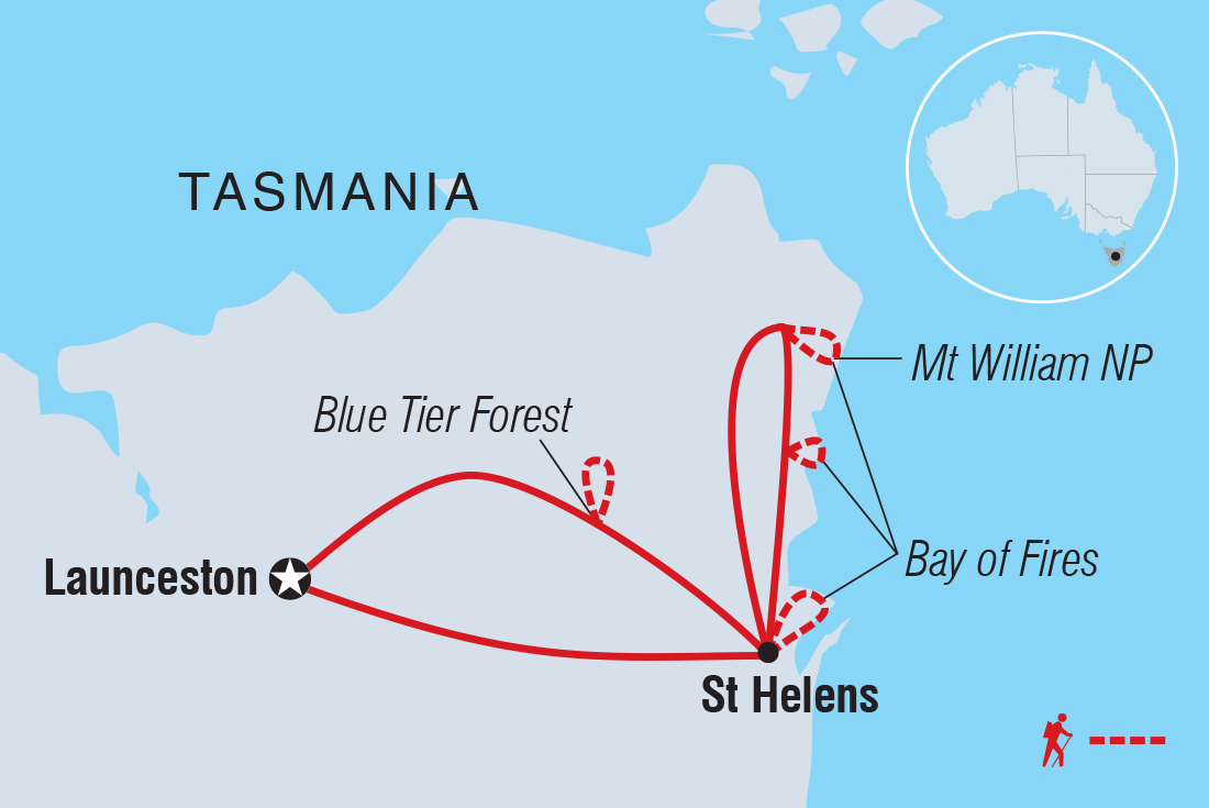 Walk Tasmania's Bay of Fires Itinerary Map