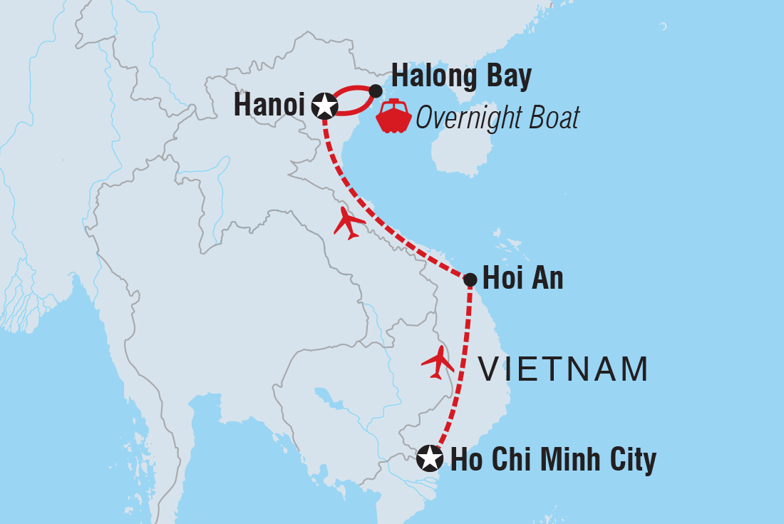 Treasures of Vietnam Itinerary Map