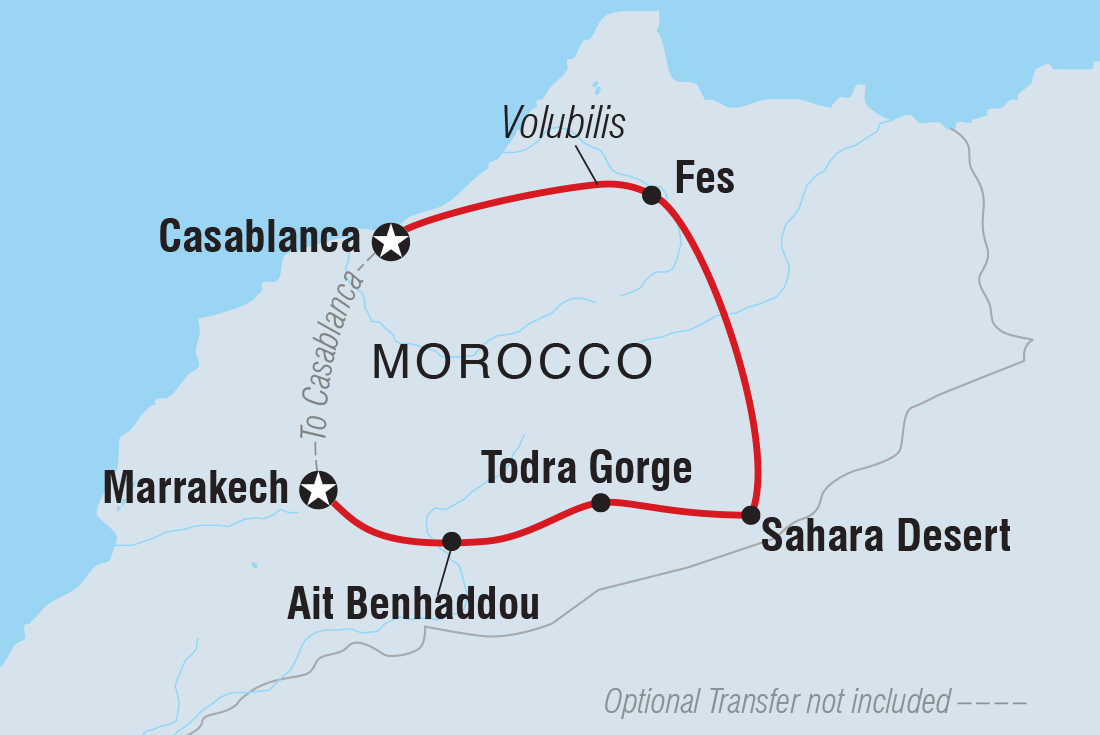 Classic Morocco Itinerary Map