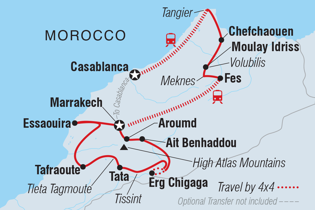Morocco Encompassed Itinerary Map