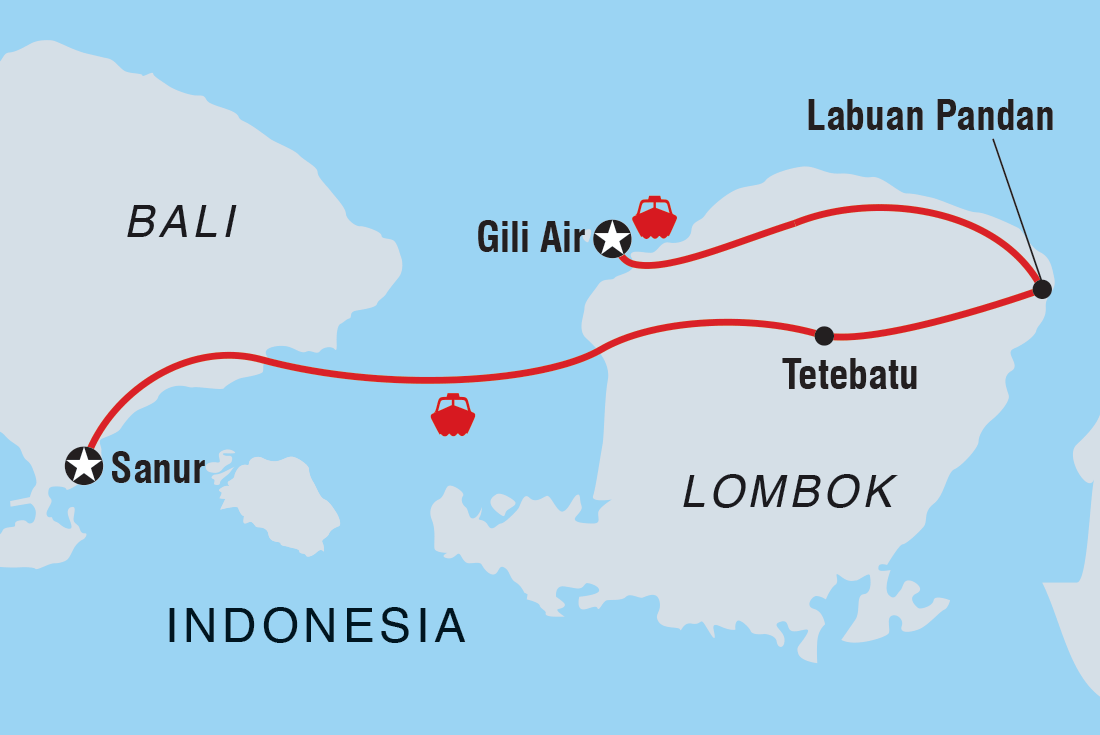 Discover Lombok Itinerary Map