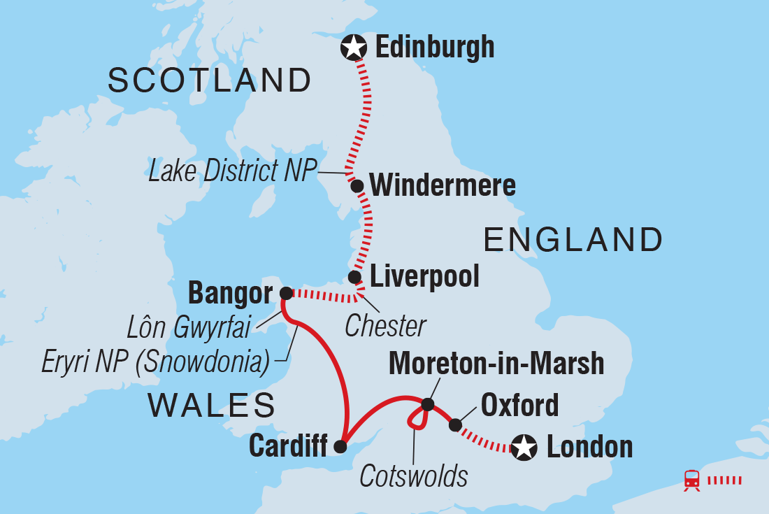 Best of Britain Itinerary Map