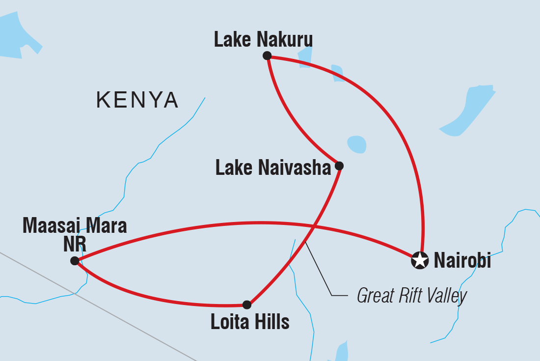 Kenya Family Safari Itinerary Map