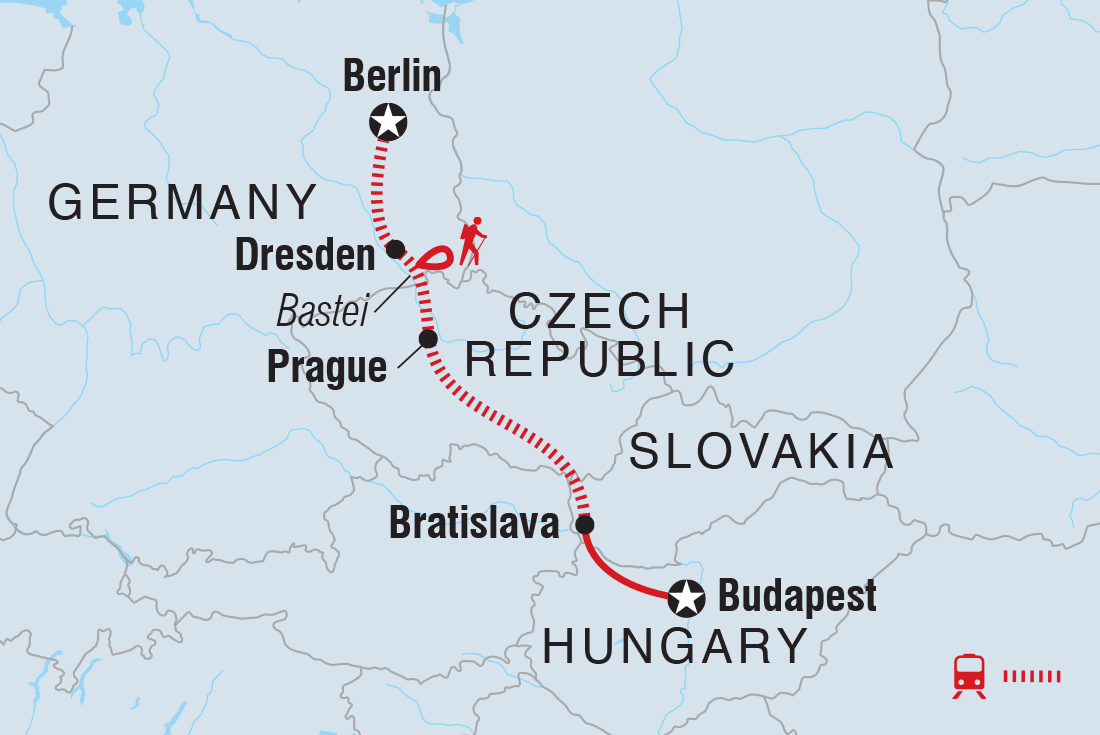 Berlin to Budapest Itinerary Map
