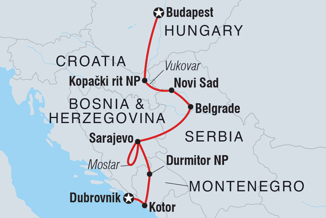 Balkan Adventure Itinerary Map