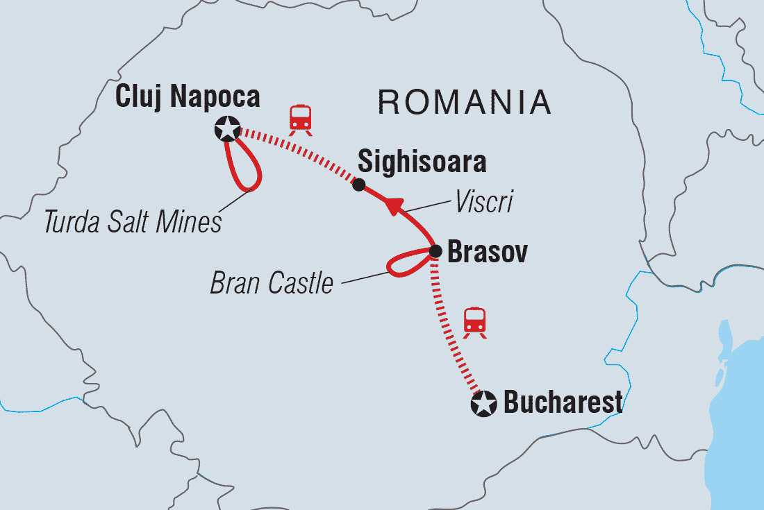 Halloween in Transylvania (Northbound) Itinerary Map
