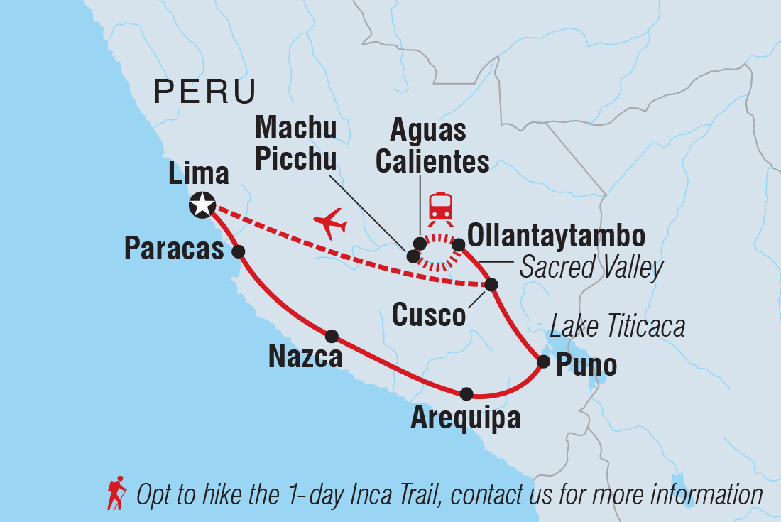 Majestic Peru Itinerary Map