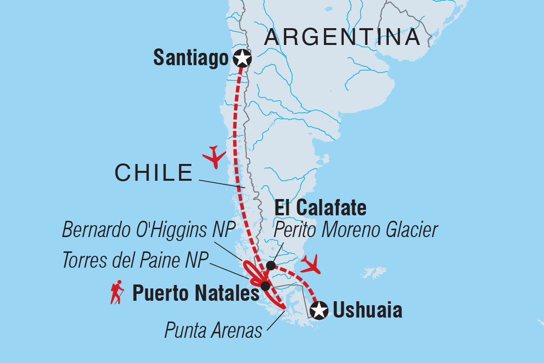 Premium Patagonia Itinerary Map