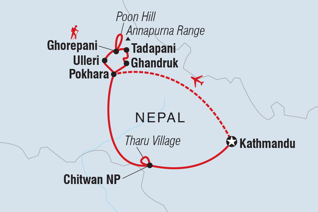 Nepal: Women's Expedition Itinerary Map
