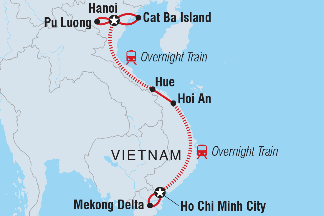 Vietnam Discovery Itinerary Map
