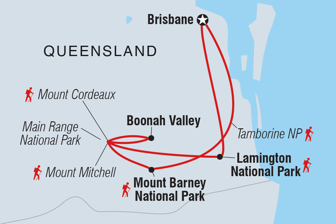 Walk Queensland's Scenic Rim Itinerary Map