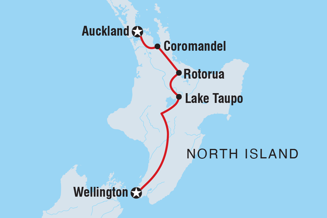 New Zealand Northern Trail (Northbound) Itinerary Map