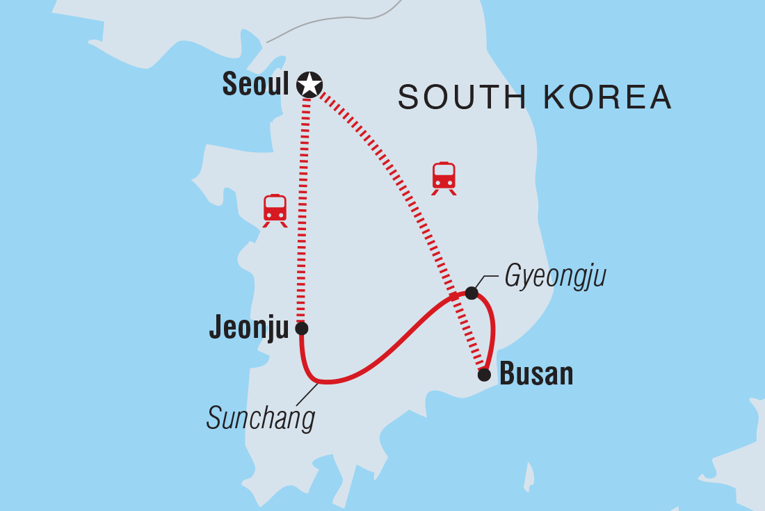 South Korea Real Food Adventure Itinerary Map