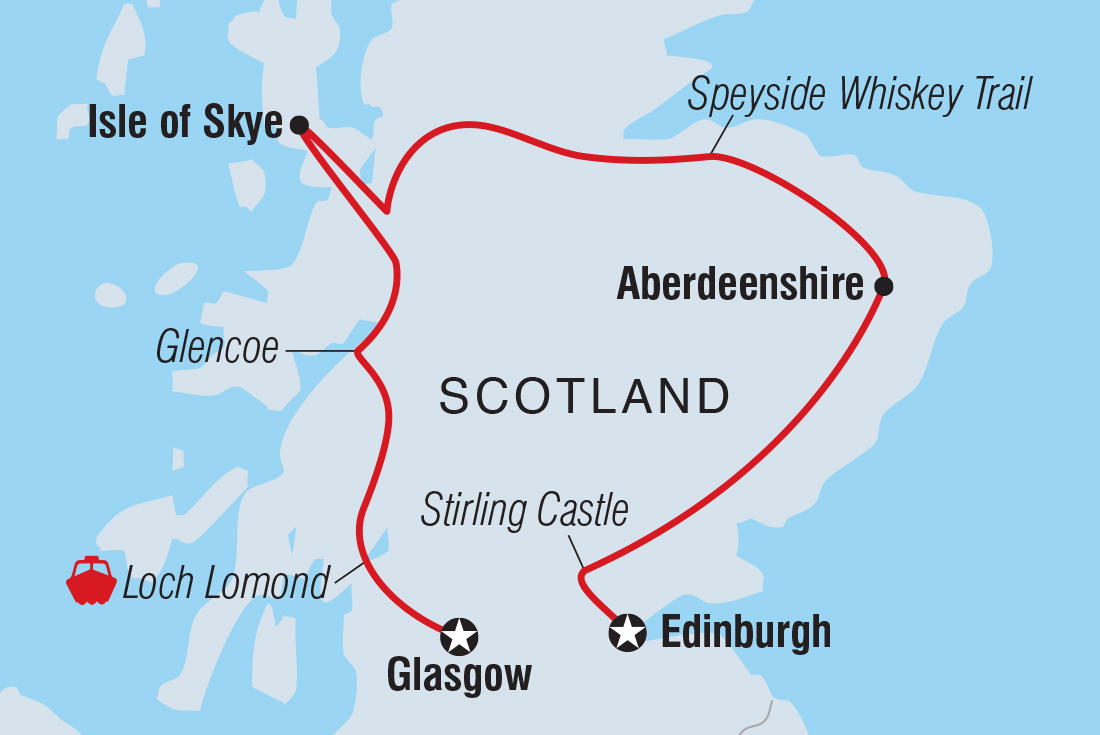 Premium Scotland Itinerary Map