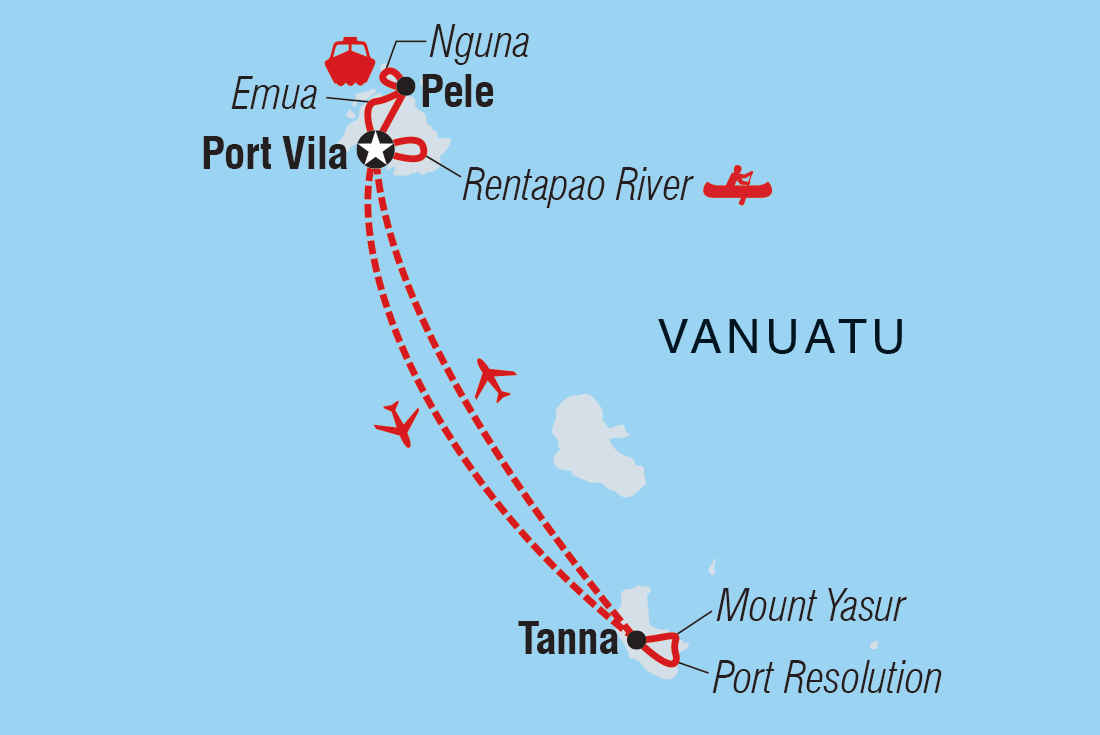 Vanuatu Expedition Itinerary Map