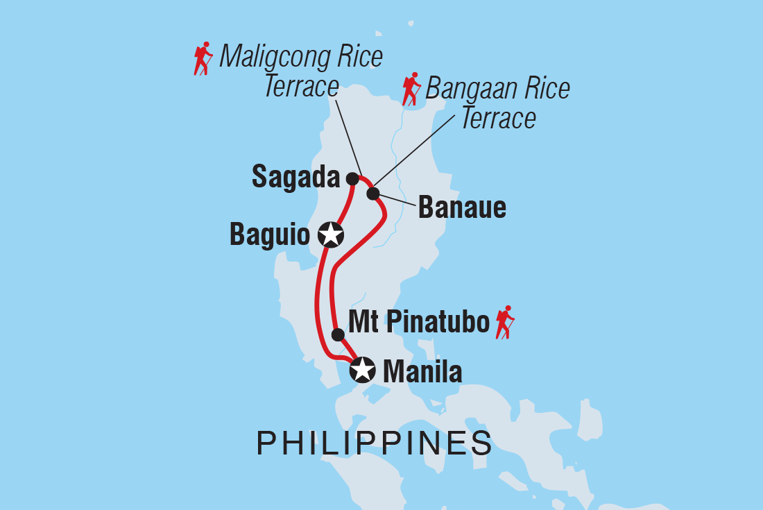 Northern Philippines Highlights Itinerary Map