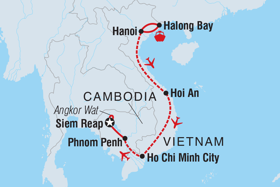 Premium Vietnam & Cambodia Itinerary Map